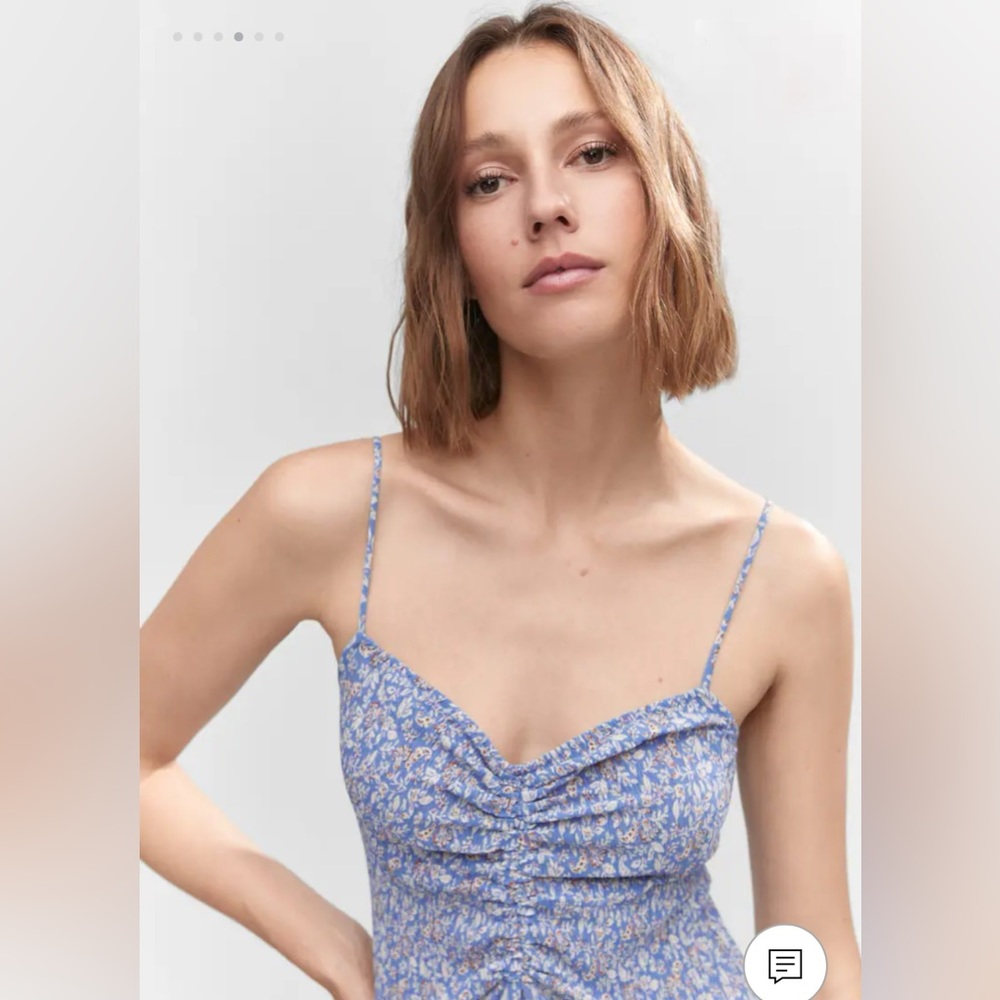 MNG Mango Ruched detail flower dress